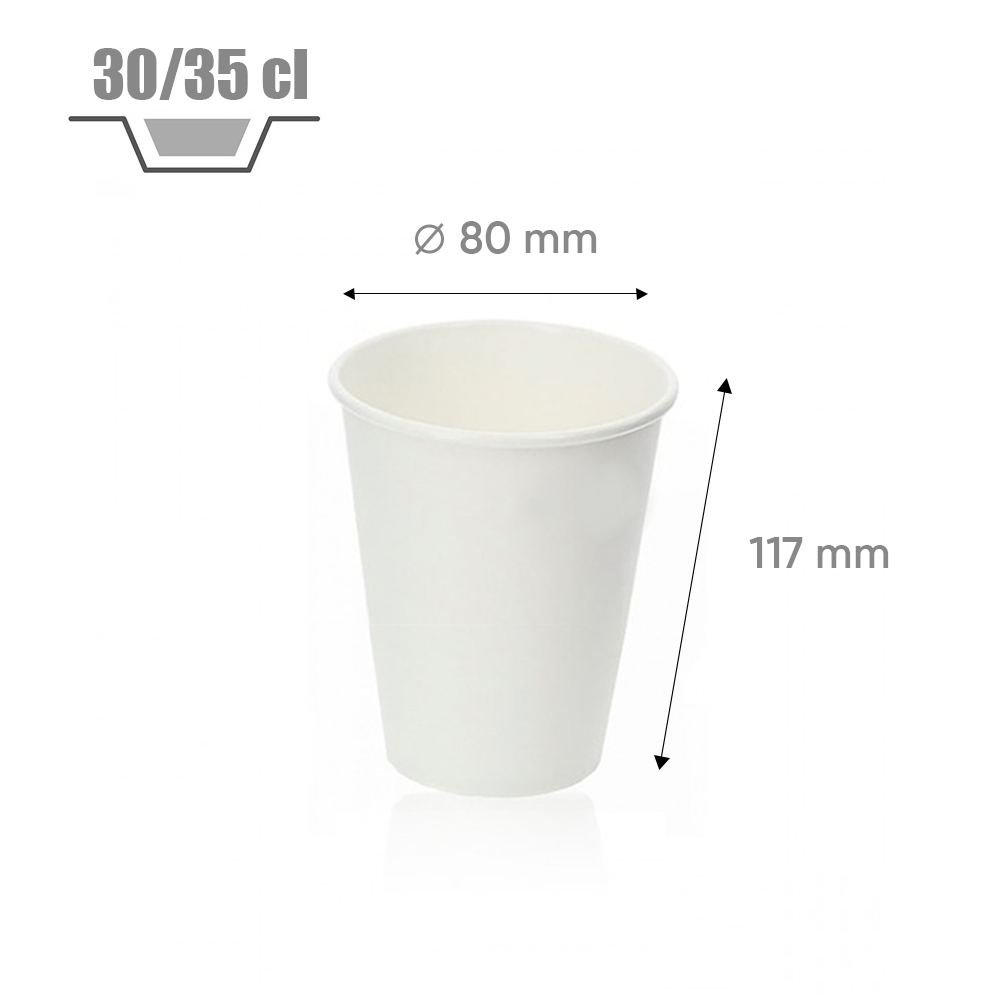 Gobelet en carton blanc 30/35 cl (12 oz)
